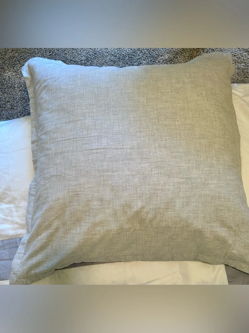 Everhome Emory Hotel Border Duvet Bedding Set | full/queen | grey and white